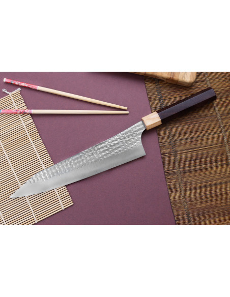 Yu Kurosaki senko 24 cm in acciaio SG2 coltello da cuoco giapponese martellato artigianalmente