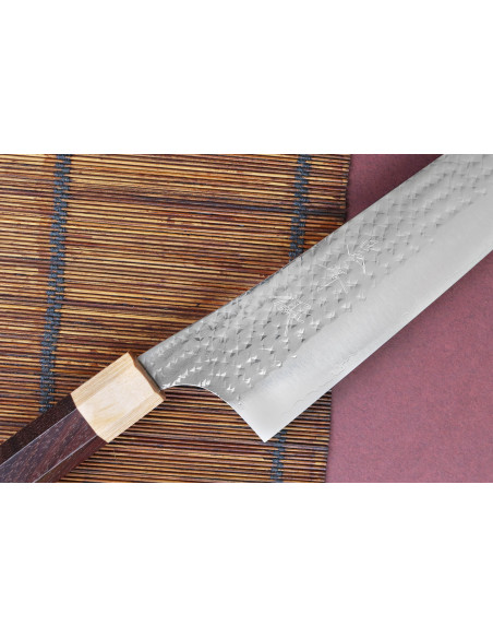 Yu Kurosaki senko 24cm faca de cozinha japonesa artesanal martelada em aço SG2
