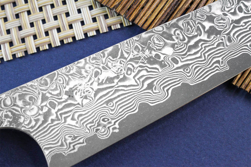 Yoshimi Kato 15cm VG10 Nickel Damascus kirsikkapuu käsintehty japanilainen yleispuukko