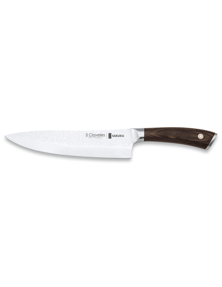 Coltello da chef Sakura 3 claveles con manico in pakka 20 cm