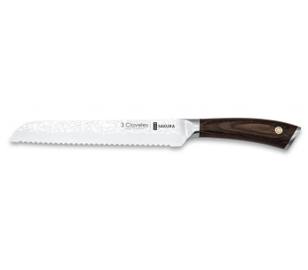 Faca de pão Sakura 3 claveles com cabo pakka 19cm