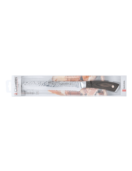Cuchillo de pan Sakura 3 claveles con mango pakka 19cm