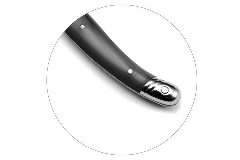 Cuchillo chuletero Lou Laguiole Tradition gris hoja acero inoxidable 11cm