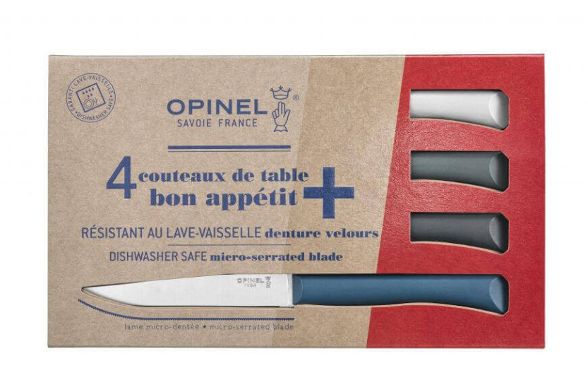 Estuche 4 cuchillos Opinel Bon Appétit+ Tempête 11cm acero inoxidable