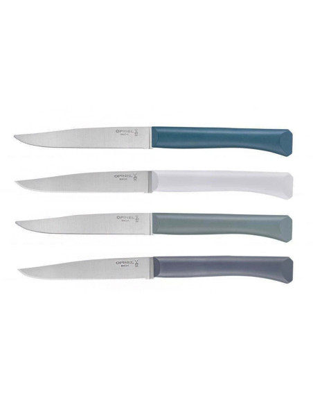 Sett med 4 Opinel Bon Appétit+ Tempête 11 cm kniver i rustfritt stål