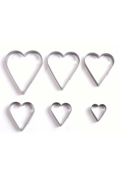 Set de 6 cortapastas Livoo de acero inoxidable en forma de corazón