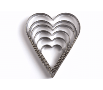 Set of 6 Livoo heart-shaped stainless steel cookie cutters