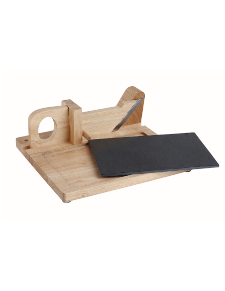 Cortador de salchichas de madera Livoo con bandeja de pizarra