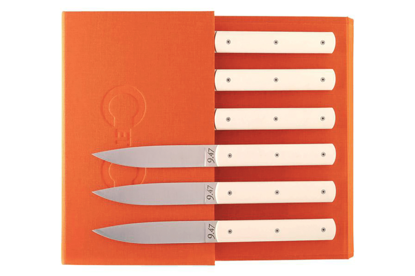 Set of 6 Perceval 9.47 table knives , ivory style