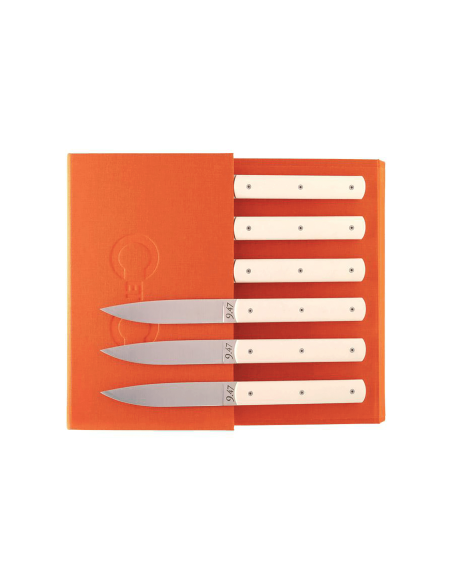 Conjunto de 6 facas de jantar em marfim Perceval 9.47