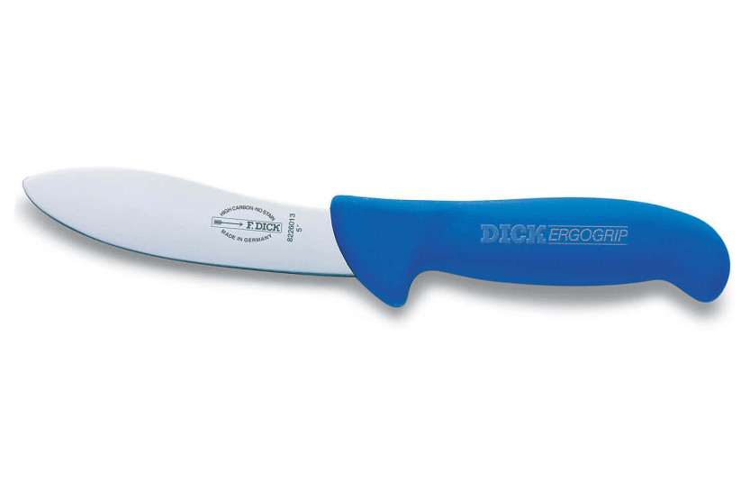 Schafenthäutungsmesser Dick Ergogrip Klinge 13cm Griff blau