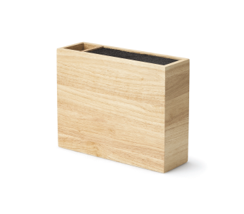 Ceppo portacoltelli vuoto in legno di gomma Continenta + scomparto per utensili