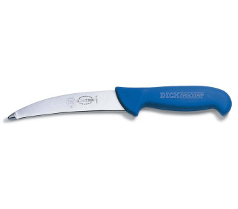 Faca para tripas Dick Ergogrip com lâmina curva e cabo azul de 15 cm