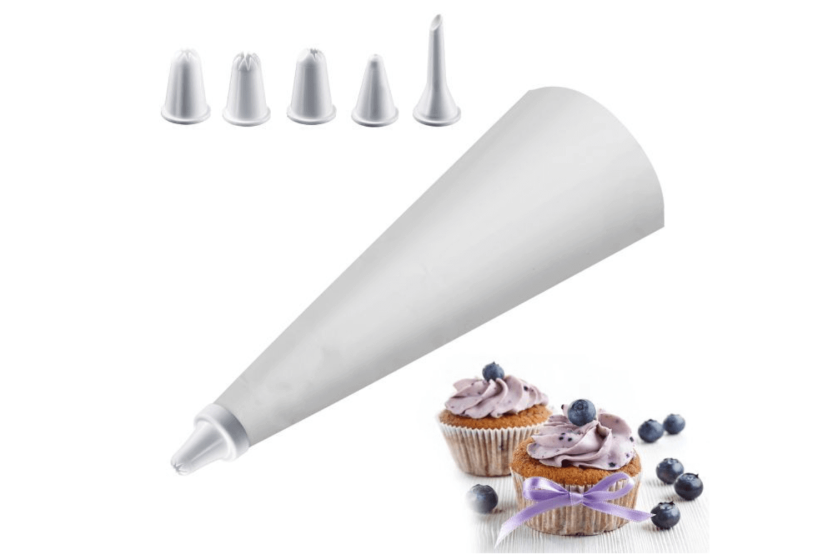 Plastic pastry bag set 28cm + 5 pastry bags with adapter