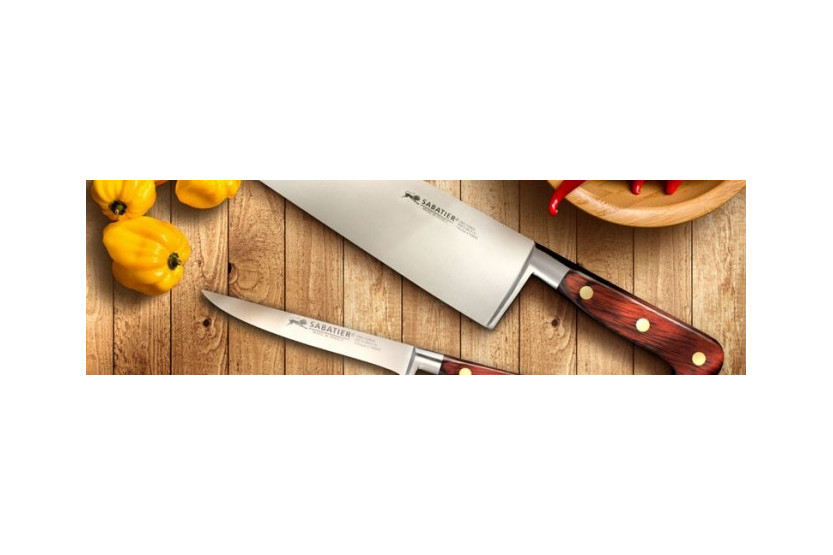 SABATIER Saveur 100% gesmeed koksmes 20cm messing klinknagels