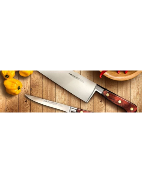 SABATIER Saveur 100 % smidd kokkekniv 20 cm med messingnagler