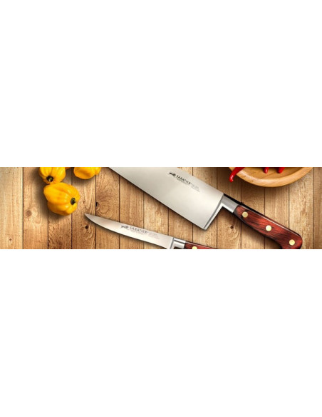 SABATIER Saveur Faca de chef 100% forjada 25cm rebites de latão