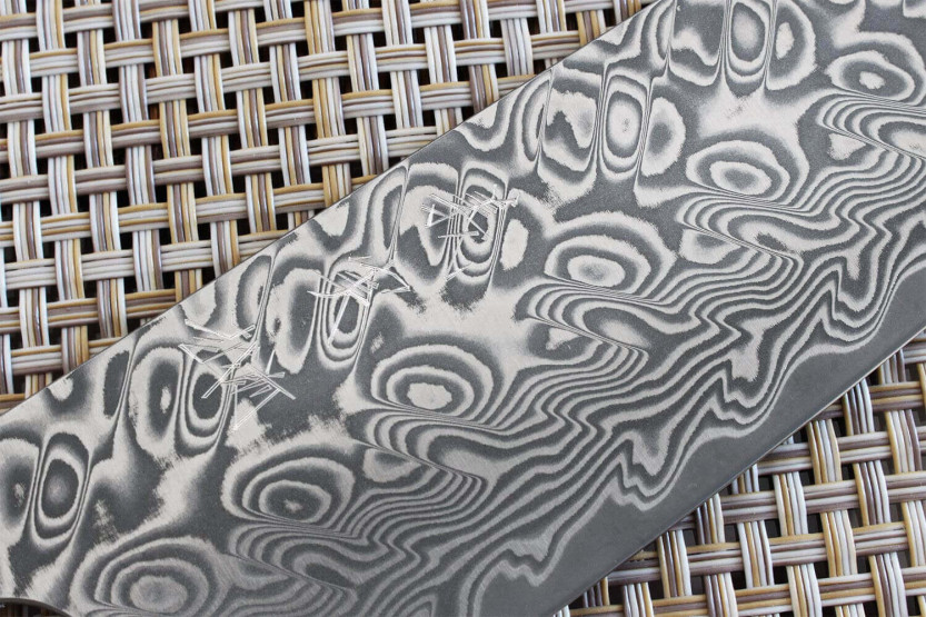 Yoshimi Kato 17cm SG2 Damascus kersenhout handgemaakt Japans santoku mes