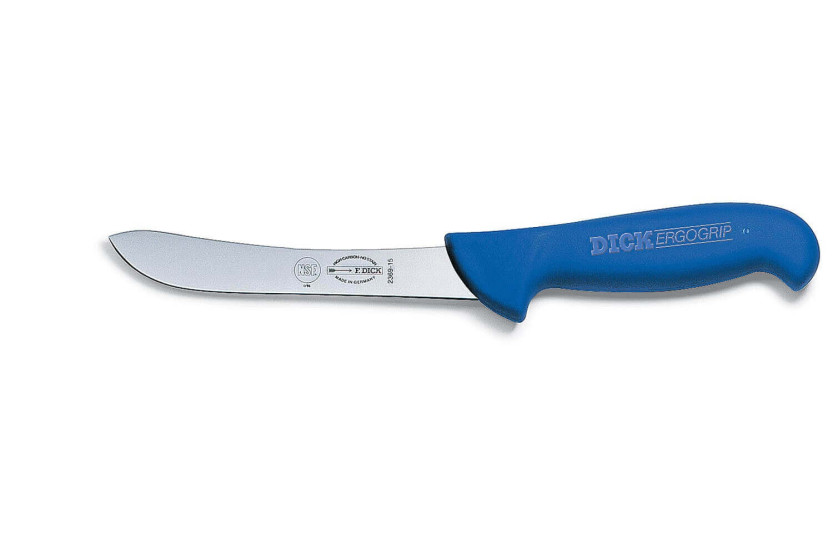Dick Ergogrip vleesmes met brede punt, blauw handvat