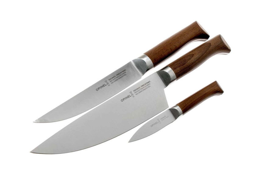 Set om 3 Opinel Les Forgés 1890 kontors- + tälj- + kockknivar 20