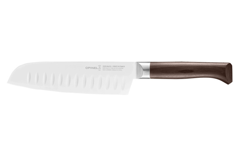 Opinel santoku mes met granton rand santoku mes Les Forgés 1890 17cm lemmet