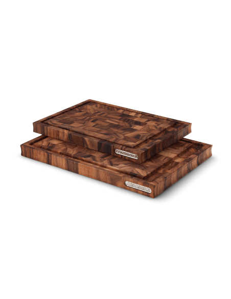 Tagliere Continenta in mosaico di legno d'acacia + grondaia