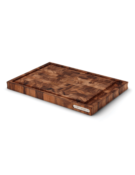 Continenta cutting board in acacia wood mosaic + gutter
