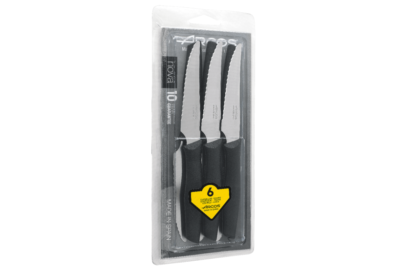 Set van 6 Arcos Nova steakmessen 11cm gekarteld lemmet