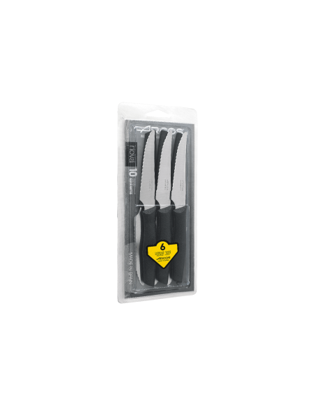Sett med 6 Arcos Nova biffkniver 11 cm med takket blad