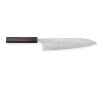 Vasaroitu japanilainen kokkiveitsi Yu Kurosaki Shizuku 21cm SG2 teräs