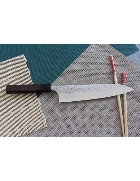 Hamrad japansk kockkniv Yu Kurosaki Shizuku 21cm SG2 stål