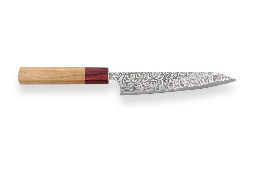 Yoshimi Kato 15cm SG2 Damaskus körsbärsträd japansk handgjord universalkniv
