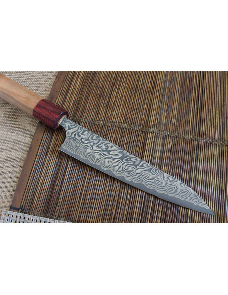 Yoshimi Kato 15 cm SG2 Damaskus Damaskus kirsebærtre japansk håndlaget universalkniv