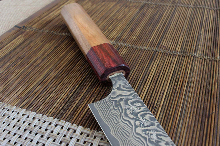 Yoshimi Kato 15cm SG2 Damascus cherry-tree japanese handmade Universal knife