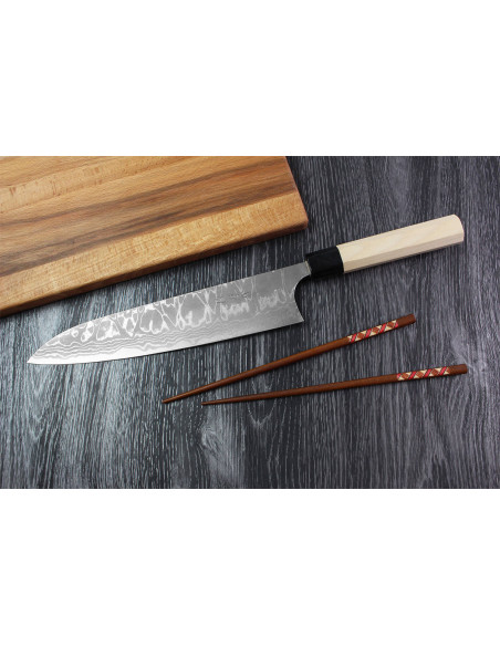 Masakage Shimo 24cm Cuchillo de cocina tradicional japonés Shirogami