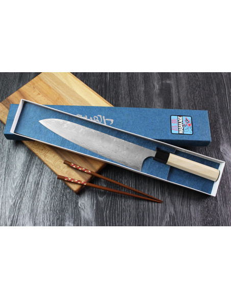 Masakage Shimo 24cm Cuchillo de cocina tradicional japonés Shirogami