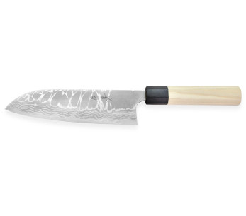 Cuchillo santoku japonés tradicional Masakage Shimo 17cm Shirogami