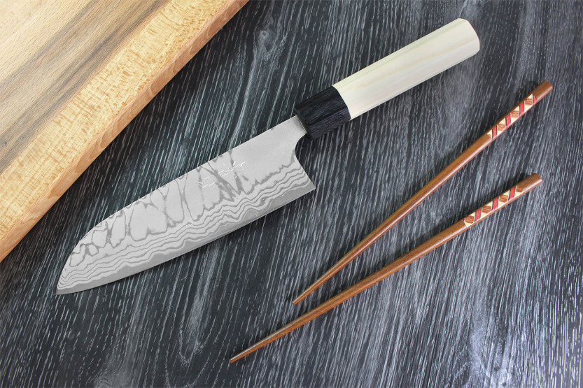 coltello santoku tradizionale giapponese Masakage Shimo 17 cm Shirogami