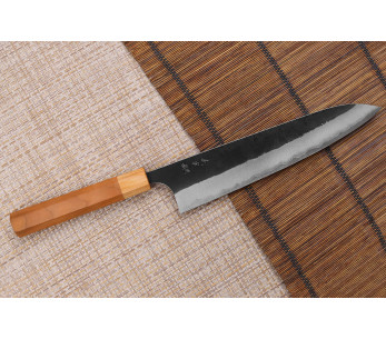 Handwerkliches japanisches Kochmesser Yoshimi Kato AS Brut 24cm 2