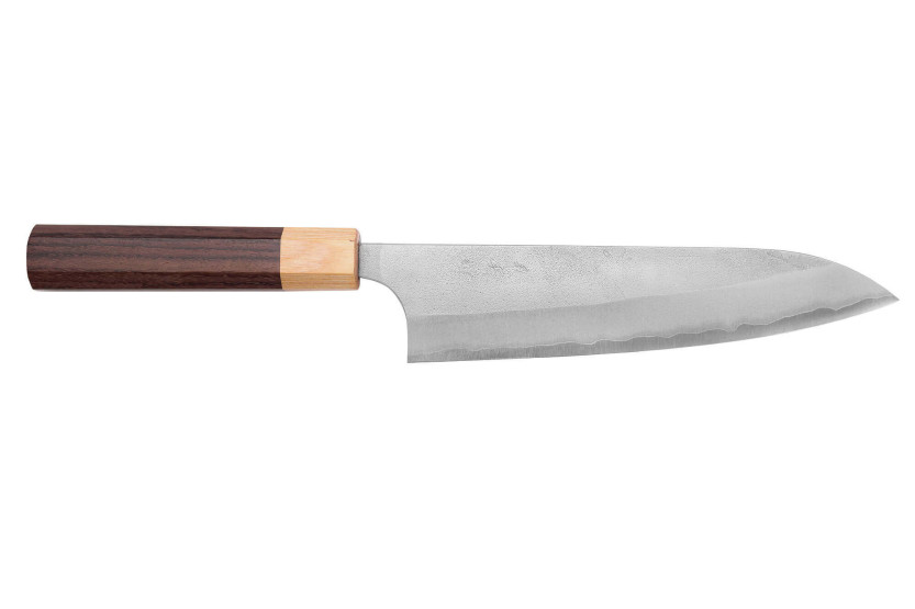 Coltello da cuoco giapponese fatto a mano Yoshimi Kato AS Nashiji 18cm