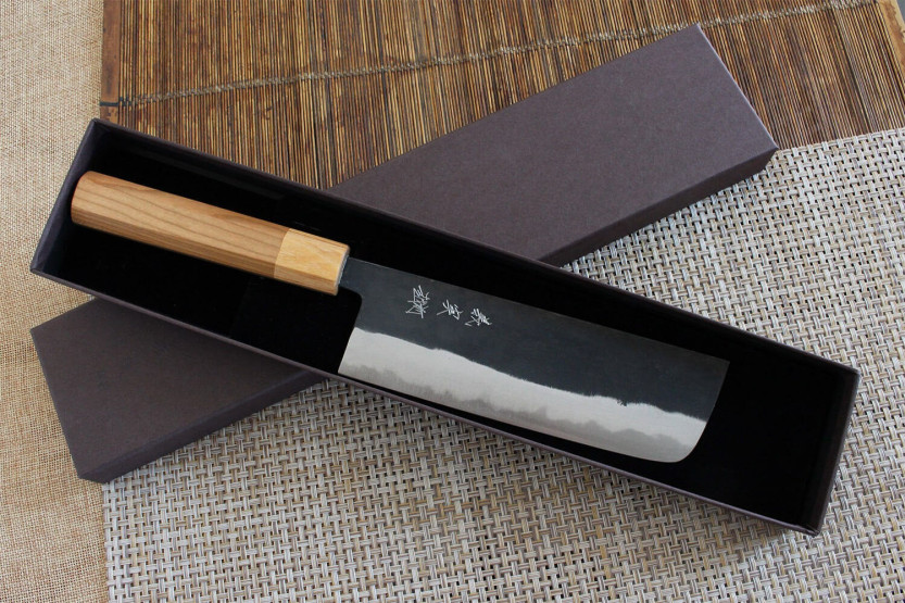 faca nakiri japonês artesanal Yoshimi Kato AS Brut 16,5cm