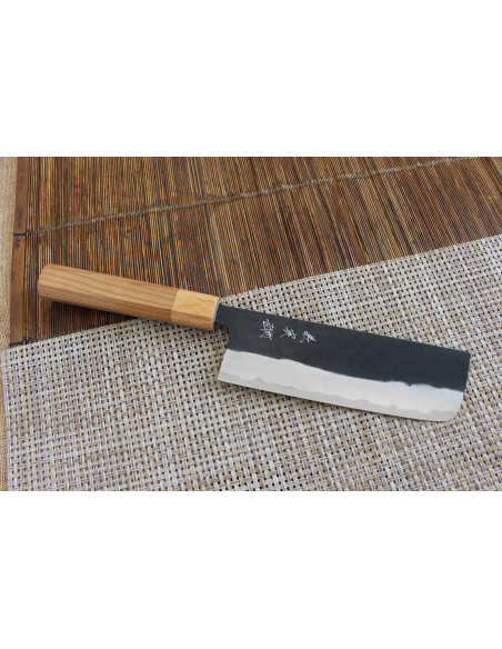faca nakiri japonês artesanal Yoshimi Kato AS Brut 16,5cm