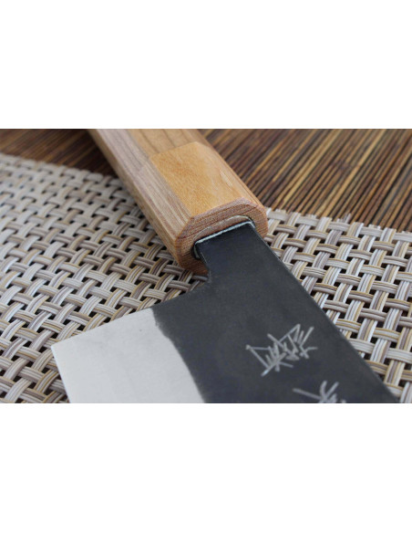 faca nakiri japonês artesanal Yoshimi Kato AS Brut 16,5cm