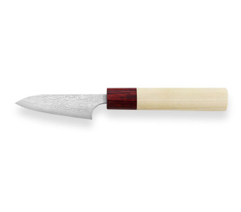 Cuchillo de pelar japonés Masakage Kiri 7,5cm hecho a mano, Damasco 49 capas