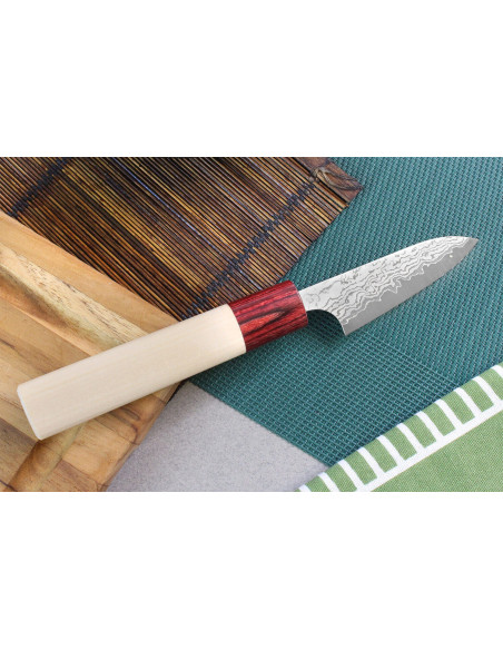 Masakage Kiri 7,5 cm spelucchino giapponese fatto a mano, Damasco 49 strati