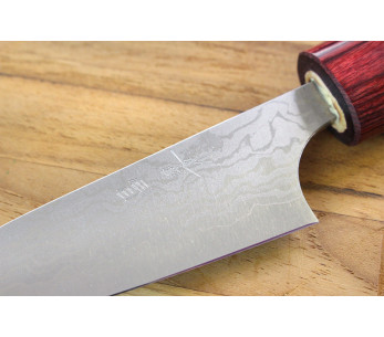 Faca de aparar japonesa artesanal Masakage Kiri 7,5cm, Damasco 49 camadas 2