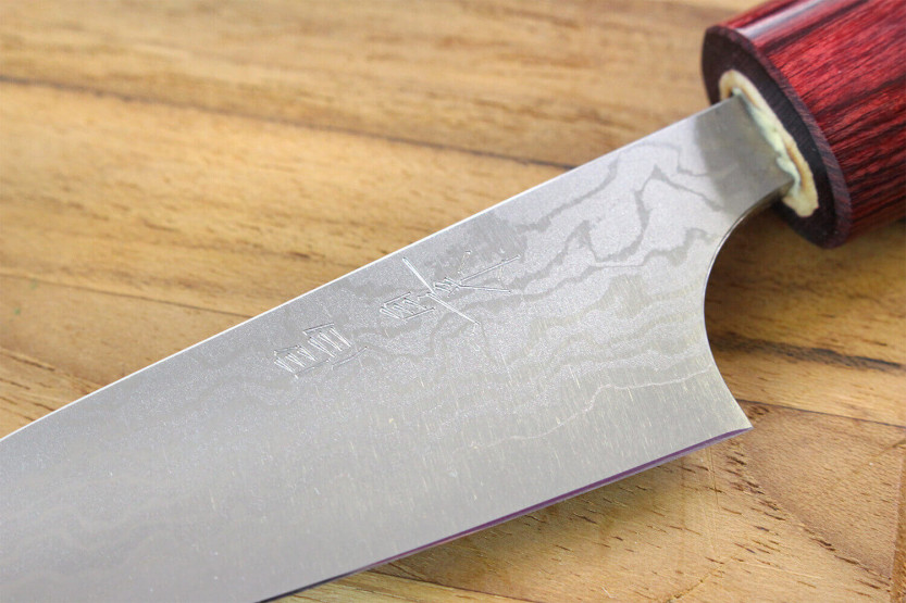 Japanisches handgefertigtes Spickmesser Masakage Kiri 7,5cm Damast 49 Lagen