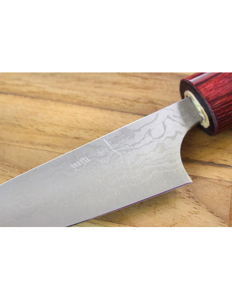 Masakage Kiri 7,5cm 49-kerroksinen damascuskuvioinen japanilainen kuorintaveitsi 7,5cm