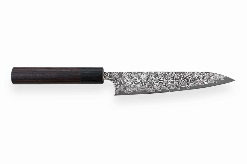 Yoshimi Kato 15cm VG10 Damascus nikkel handgemaakt Japans Universeel mes