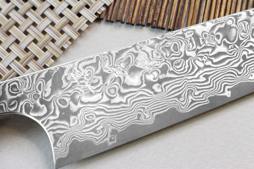 Yoshimi Kato 15cm VG10 Damascus nikkel handgemaakt Japans Universeel mes